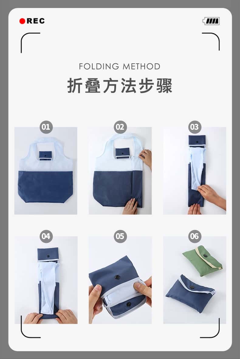 Recycled waterproof eco-friendly shopping bag portable and foldable shopping bag-storage for buying items-pouch-large capacity cloth bag 2 foldable bag